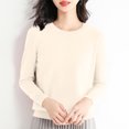 thumbnail image 2 of Yuyuzo Long Sleeve Shirts for Women Crewneck Ribbed Knit Sweater Tops Solid Color Loose Pullover, 2 of 5