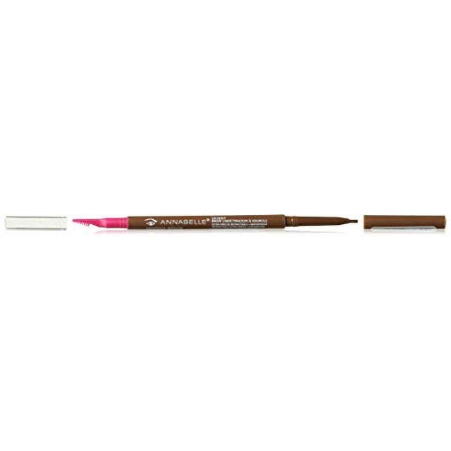 Annabelle Traceur Mince pour Sourcils - Micro-Crayon Universel Moyen Rétractable avec Pointe Fine et Peigne Intégré pour Façonner les Sourcils, Gros Plan Centré; Mat, Riche, Formule Facile à Estomper pour une Mise en Forme Précise des Sourcils, Imperméable, Hypoallergénique, super Longue Tenue; Convient pour Combler les Cheveux Clairsemés.