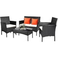 thumbnail image 2 of Costway 4PCS Patio Rattan Furniture Set Cushioned Sofa Coffee Table Backyard Porch, 2 of 10