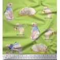 thumbnail image 1 of Soimoi Rayon Fabric Cycle,Rabbit & Bear Kids Print Sewing Fabric Yard 42 Inch Wide, 1 of 2