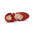 thumbnail image 4 of BLISSFUL STEP Chaussures pour Femmes Sandales Espadrilles à Talon Compensé Haut Bout Rond Rouge 7, 4 of 8
