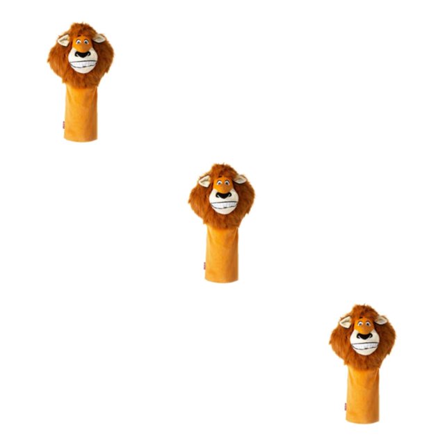 Maytalsory Animal Lion Shaped Golf Headcover Club Driver Cover Protect Golfer Accessory Style A 3Set