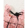 thumbnail image 4 of Kmbangi Robes d'Été pour Bébés Filles en Bas Âge Sans Manches Noeud devant Points Impression Robe de Réservoir à Plusieurs Niveaux pour 9M-3Y, 4 of 9
