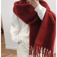thumbnail image 1 of 1PCS dark date red ins winter thickening warm temperament scarf, 1 of 2