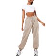thumbnail image 1 of Innerwin Jogger Pants With Pockets Women Trousers Sports Solid Color Lounge Sweatpants Beige XL, 1 of 4