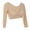 L-Khaki, variant on 2025 Plus Size Tops Women Both Side Wear Womens Long Sleeve Tops and Blouses Sheer Plus Size Seamless Womens Tops and Blouses Arm Shaper Crop Top Women Tops and Blouses Long