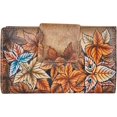 thumbnail image 2 of Artisan Hand-Painted Leaf Genuine Leather Bifold Wallet, 2 of 7