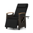 thumbnail image 2 of Costway Fauteuil Inclinable en Osier pour Patio, 1 Pce, avec Dossier et Repose-Pieds Réglables, Table d'Appoint Rabattable, 2 of 9