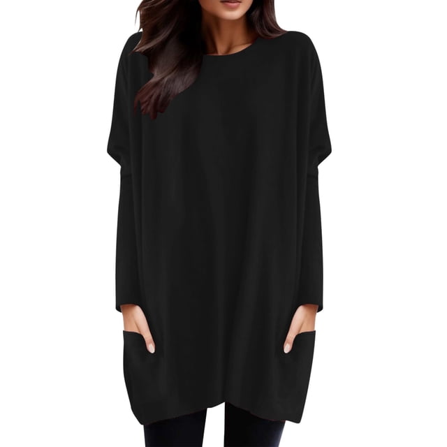 T-Shirts pour Femmes Décontractés Confortables Cheer Chandail à Manches Longues sous-Vêtement pour Femmes à Manches Longues Col Rond T-Shirts d'Automne pour Femmes Petite Col Roulé Simulé Hauts avec Manches Bouffantes Manches Longues Spandex