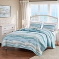 thumbnail image 2 of Greenland Home Ensemble de Courtepointe Maui, Grand Lit/Grand, Bleu, 2 of 5