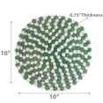 thumbnail image 3 of Dessous De Plat Rond En Feutre (Vert Et Beige), 3 of 3