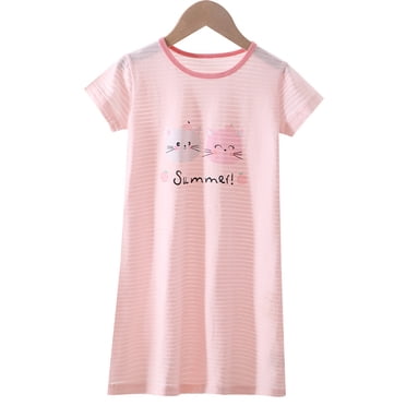 Chemises de Nuit pour Filles, Manches Courtes, Douces, Chemises de Sommeil, Chemises de Nuit, Nuisette, Tenue d'Intérieur pour Filles 3-12 Ans