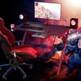 thumbnail image 3 of Gymax Gaming Desk Computer Desk PC Table Workstation with Headphone Hook & Cup Holder, 3 of 10