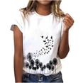 thumbnail image 1 of T-shirts d'Été Décontractés pour Femmes, Col Rond, Manches Courtes, T-Shirt Graphique Tendance, Basique, Confortable, Coupe Ample, Chemisiers pour Femmes, Chandail, 1 of 6
