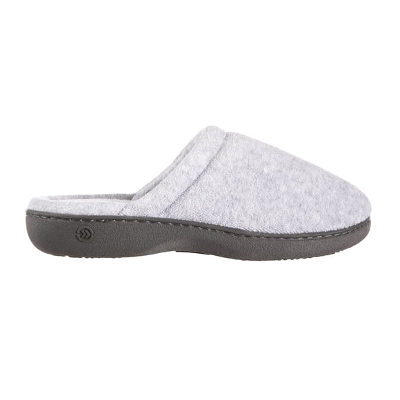 Isotoner Women's Classic Terry Clog Slippers Slip, Heather Grey, Medium / 7.5-8 M US