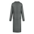 thumbnail image 5 of Dvkptbk Chandails pour Femmes Chandail à Col Rond pour Femmes à Manches Longues Pantalon à Jambe Grand Fente de Couleur Coupe Ample Ensemble de Chandail à la Mode Vêtements en Liquidation, 5 of 5