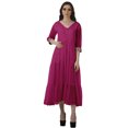 thumbnail image 1 of Moomaya Tiered Dress Button Down Dresses Women Solid Plus Size Dress, 1 of 6
