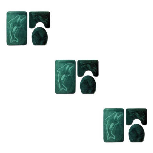 relayinert 3pack/lot Non-Slip And Absorbent Bathroom Mat Set Feet Dry And Fresh Anti-slip Polyester Non-Slip Chenille Bath Rug PJ210917-A010 3Set