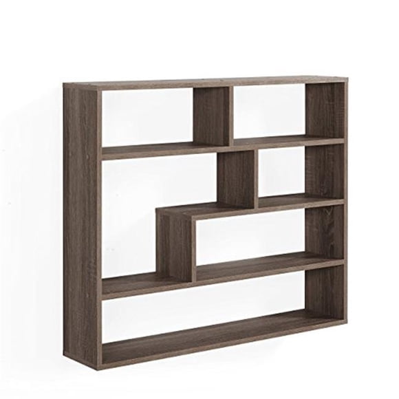 Danya B XF151012OK Large Rectangular Shelf Unit - Weathered Oak