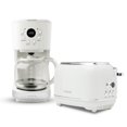 thumbnail image 1 of Haden 12 Cup Coffee Maker with 2 Slice Stainless Steel Bread Toaster, White, 1 of 10