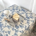 thumbnail image 1 of Bovemsi Clearance Blue Floral Table Cloth Retro Cotton Linen Blue Flower Tablecloths for Table Nappe, 1 of 4