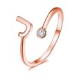 thumbnail image 1 of DPTALR 26 English Letter Opening Rings Zircon Girls Retro Jewelry Gift, 1 of 1