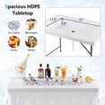 thumbnail image 4 of Gymax Table Bac à Glace Pliant de 4 Pi Table Glacière d'Extérieur avec Jupe Assortie Fête BBQ, 4 of 10