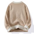 thumbnail image 4 of Pisexur Chandails Hommes Doux et Confortables Chandails d'Automne Chandail Décontracté pour Homme à Blocs de Couleur à Manches Longues à Col Rond Blanc,2TG, 4 of 4