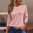 thumbnail image 1 of UPPADA 3/4 Shirts Chandails à Manches pour Femmes Mode Tendance Hauts Décontractés Col Rond Chandail Ample Confortable Doux Blouses Grande Taille Coupe Ample T - Décontractés Vêtements au Coude Chandails à Manches 3/4 pour Femmes Économie, 1 of 5