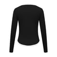 thumbnail image 4 of Timegard Hauts de Sortie pour Femmes Col Ras du Cou Manches Longues Couleur Unie Ajusté Confortable Hauts Courts Décontractés Mode, 4 of 5