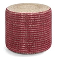 thumbnail image 1 of SIMPLIHOME Larissa Pouf Rond Tressé, Petite Parcelle, Naturel et Bordeaux, 1 of 5
