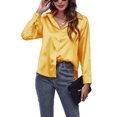 thumbnail image 1 of Innerwin Tops Lapel Neck Women Shirts Work Button Down Single Breasted Blouse Ginger M, 1 of 3