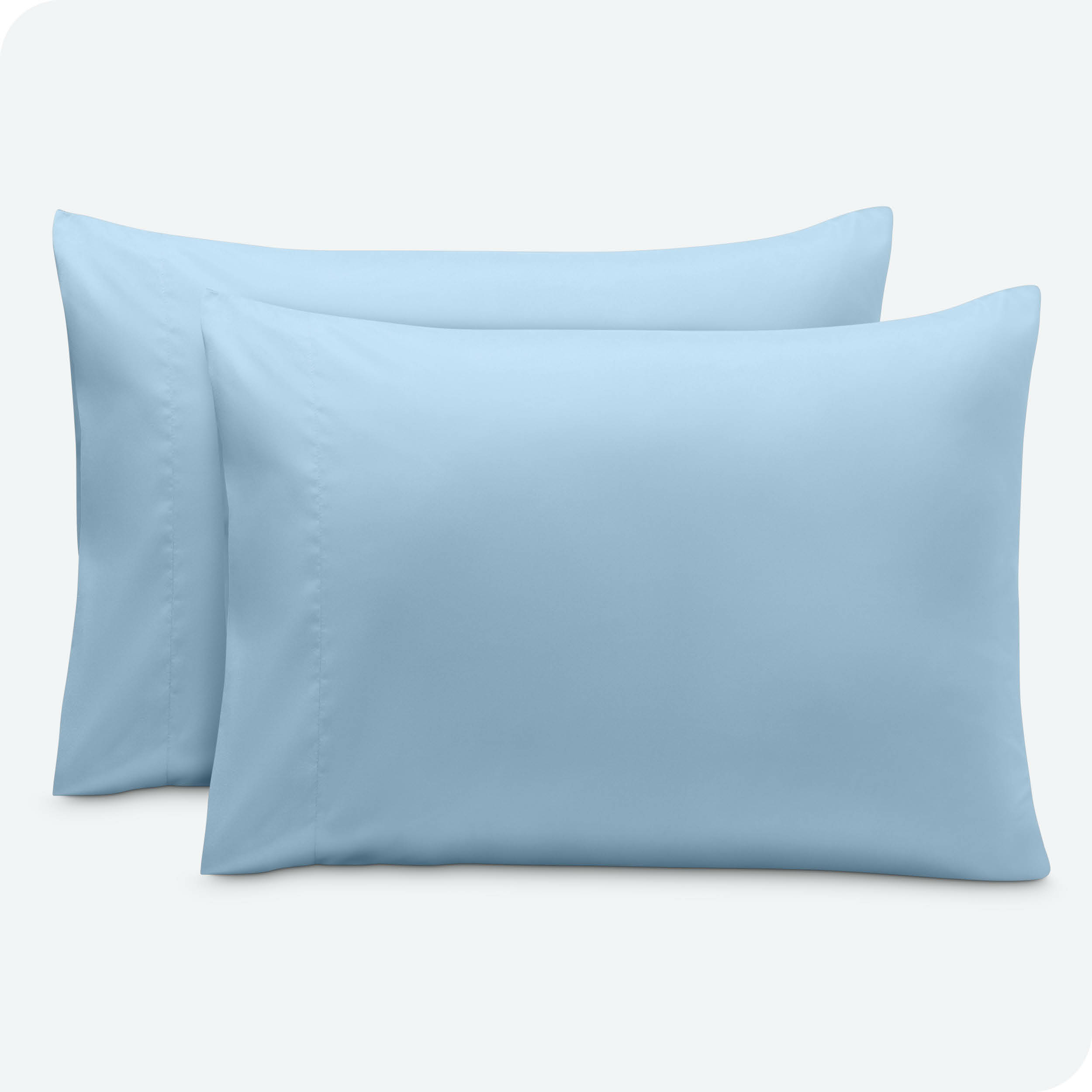 Bare Home Pillowcase Set - Envelope Closure - Premium 1800 Collection - Double Brushed - Ultra Soft - Queen Size, Light Blue, 2 Count