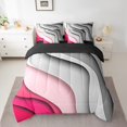 thumbnail image 2 of YST Grey Hot Pink Gradient 7-Piece Comforter Set, Full Size, Geometric Stripe, Ombre Bedding Accessories, 2 of 4