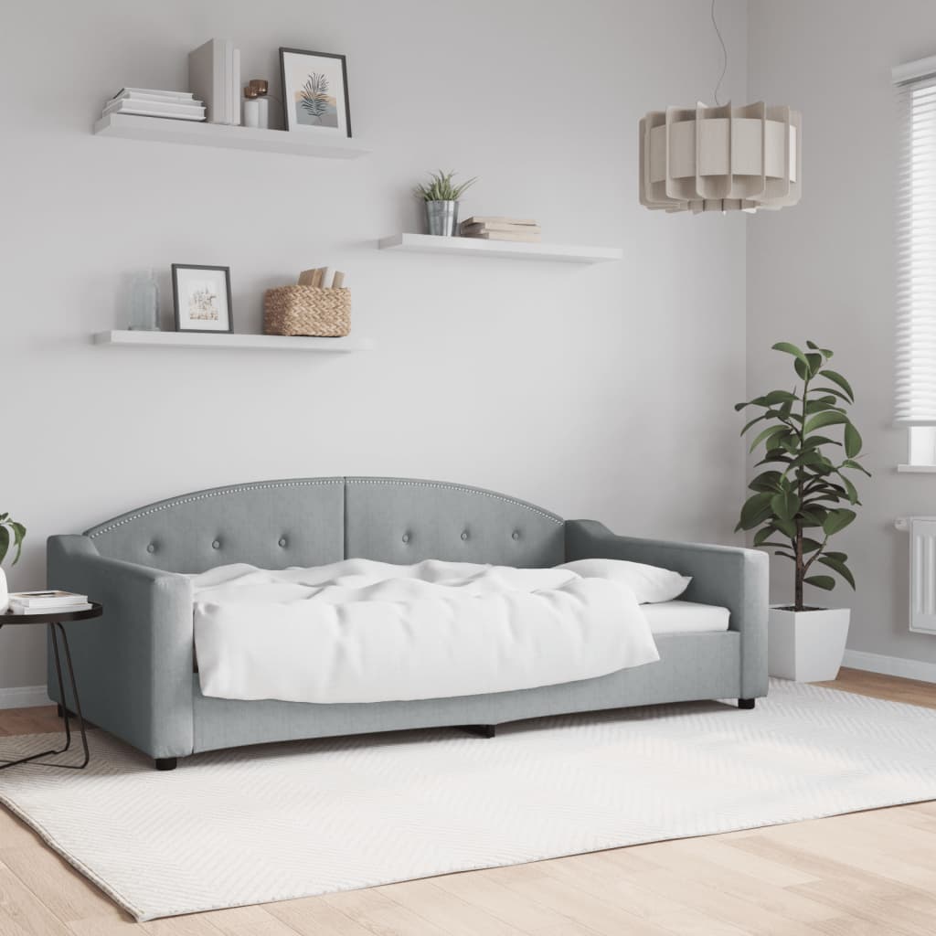 vidaXL Day Bed Light Grey 100x190 cm Fabric