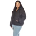 thumbnail image 2 of White Mark Women's Zip Hooded Puffer Jacket with Pockets, 2 of 7