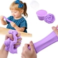 thumbnail image 2 of Purple Solid Color Butter Slime Clay Toy Non Settling Stretchy Diy Craft Purple Color With Accessories For Creative Play, 2 of 7