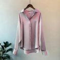thumbnail image 3 of GigrtiJin Chemises Boutonnées pour Femmes Automne Manches Longues Col Rabattu Couleur Unie Mode Décontractée Confortable Hauts Amples, 3 of 5