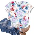 thumbnail image 5 of Pisexur Womens Hauts d'Été Décontractés à Col Rond T-Shirt à Manches Courtes Hauts Mode Floral Bohème Coupe Ample Blouse Basique Hauts, 5 of 5
