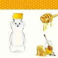 thumbnail image 4 of SLYNSHome Pots de Miel en Plastique en Forme d'Ours, Bouteille à Presser pour Miel Vide avec Couvercle à Rabat pour Rangement et Distribution, 4 of 8