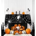 thumbnail image 4 of 60 Inch Round Polyester Tablecloth, Halloween Black Spider Web Table Cloth, Spillproof Washable Polyester Table Cover - Perfect for Halloween Party Decorations, 4 of 6