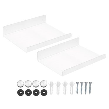 Unique Bargains Acrylic Floating Shelf 15.75 x 5.91 Inch Floating Wall Mounted Shelves, Transparent