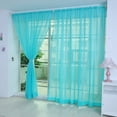 thumbnail image 1 of Riforla 1 PCS Pure Color Tulle Door Window Curtain Drape Panel Sheer Scarf Valances Curtain Light blue, 1 of 1