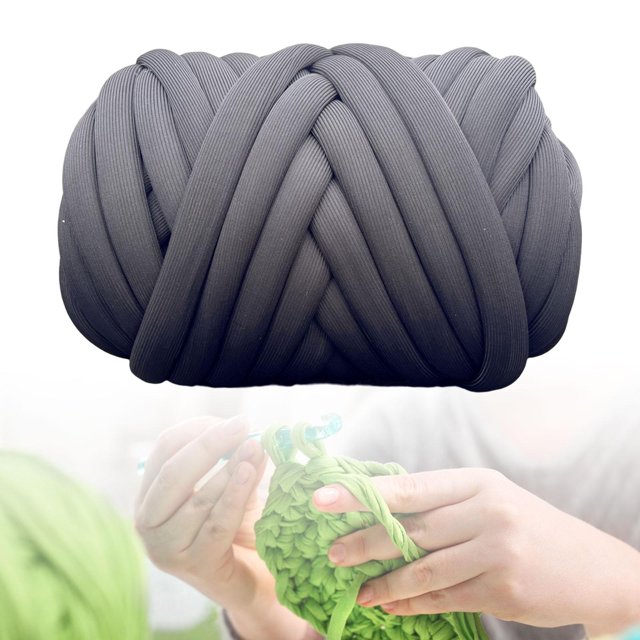 Chunky Yarn 500G Crocheting Bulky Chunky Yarn for Baskets Rug Making Throw Gray