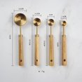 thumbnail image 3 of Stainless Steel Measuring Cups and Spoons Set Gold with Wooden Handle Metal Kitchen Measure Set for Kitchen Dry Liquid Food Baking Tools Cafe - Measuring Spoon, 3 of 7