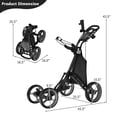 thumbnail image 2 of Gymax Chariot de Golf Pliable à 4 Roues à Pousser et Tirer avec Frein Sac Imperméable Gris, 2 of 10