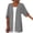 Grey, variant on Cameland Women 3/4 Sleeve Plus Size Cotton And Linen Casual Loose Kimono Cardigan