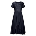 thumbnail image 2 of WTXUE Robe à Paillettes pour Femmes, Robe Longue Maxi à Encolure Ronde en Mousseline Patchwork à Imprimé à Paillettes pour Femmes, Robes Petites pour Femmes, 2# Noir P, 2 of 6