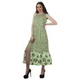thumbnail image 3 of Moomaya Robe Longue Maxi de Fête pour Femmes en Rayonne Imprimée à Encolure Licou avec Fente avant, 3 of 4