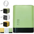 thumbnail image 1 of 3 in 1 GaN Charger, Scalable 80w Max Fast Charger Module with Type C Cable and 2 USB Ports, Retractable Phone Chargers Wall Plug, Three Port Fastcharging, for Phone and Laptops (Green), 1 of 7